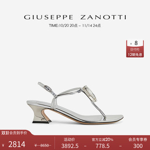 ZanottiGZ女士方头马蹄跟带水钻时装 Giuseppe 凉鞋 臻选特惠
