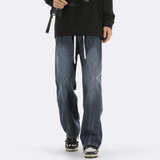 现货~~复古高街美式百搭阔腿宽松直筒牛仔裤1BK420-P50控78，男装牛仔裤，星座515