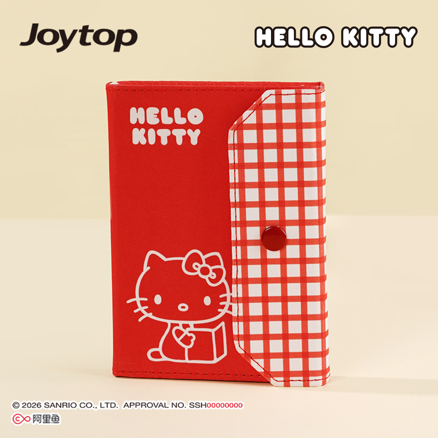 Joytop悦木三丽鸥凯蒂猫布艺本A6翻折按扣布面手账本便携笔记本kt可爱日记本高颜值女生ins风记事本新款本子