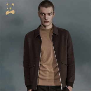 翻领羊毛骆驼绒混纺夹克 秋冬专柜男士 CANUDILO 卡奴迪路专柜正品