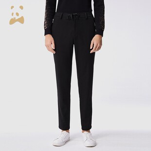 男束绳直筒裤 CANUDILO 卡奴迪路宽松肌理纯色休闲裤