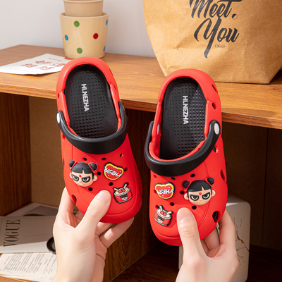 阿鲁丸哪吒拖鞋男童夏季新款外穿