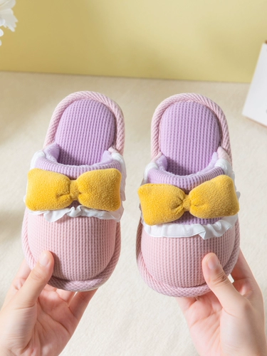 Детские тапочки, милая детская удерживающая тепло нескользящая демисезонная обувь для принцессы, мягкая подошва