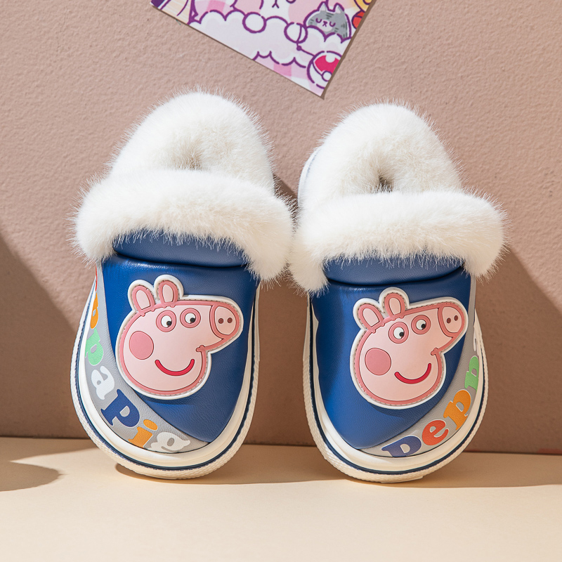 儿童棉拖鞋男童包跟防滑室内保暖