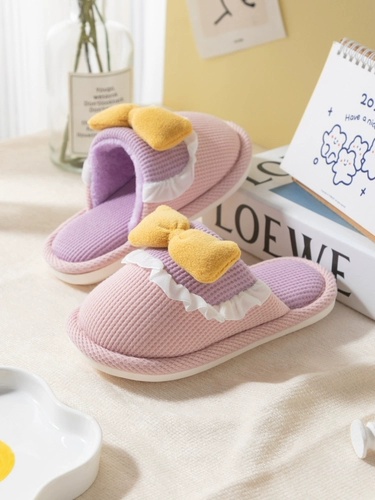 Детские тапочки, милая детская удерживающая тепло нескользящая демисезонная обувь для принцессы, мягкая подошва