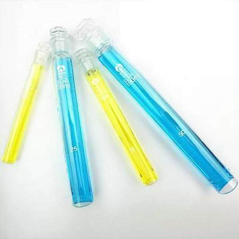 玻璃具塞比色管全刻度比色管纳氏比色管棕色比色管避光50ml12支