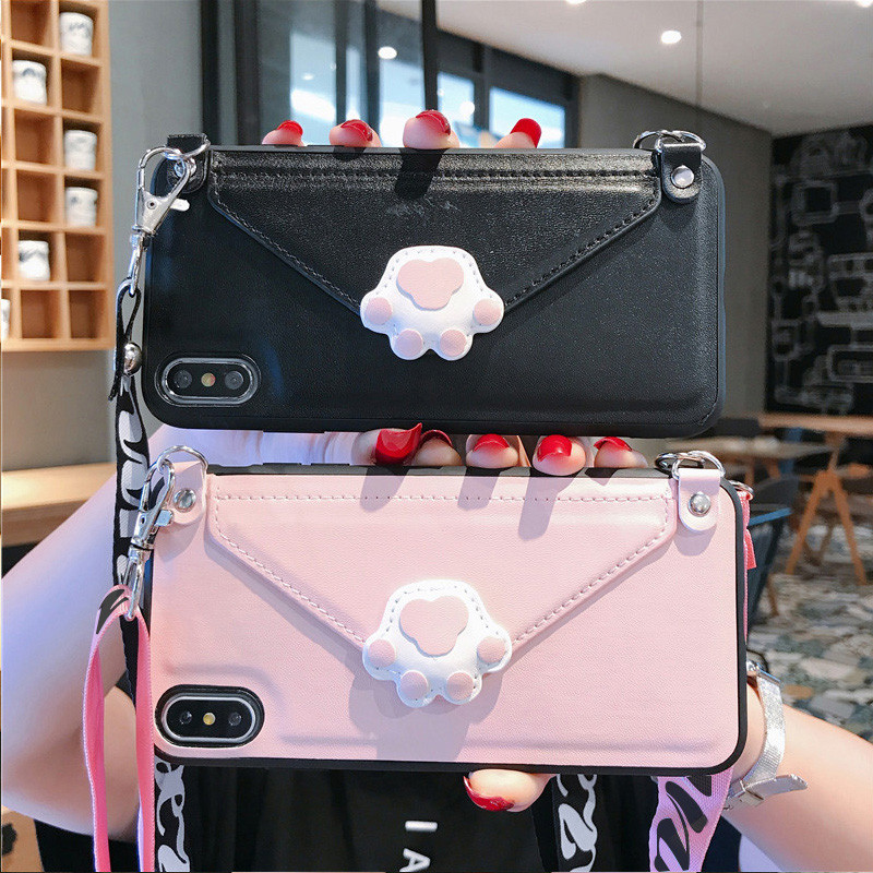 猫爪卡包苹果x手机壳8plus斜跨挂绳iPhone11pro卡通xs max零钱包7plus日韩少女心xr创意全包6splus防摔保护套在类目 3C数码配件, 手机配件, 手机保护套/壳中 - 来自Buy2taobao.com提供专业的淘宝代购服务