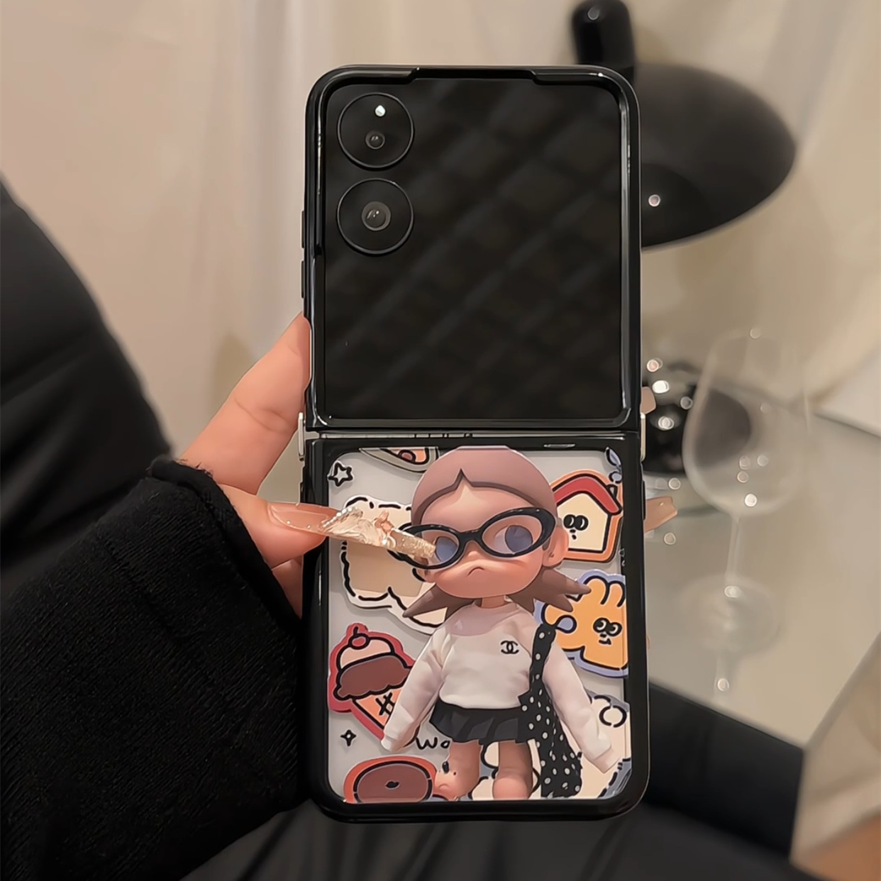 适用于小米mixflip折叠奶油手机壳小米女新款防摔全包折叠屏mixflip2翻盖高级感flip保护套涂鸦嘎子姐