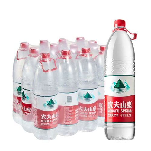 Nongfu Mountain Spring Натуральная питьевая вода 1,5 л*12 бутылок с полной коробкой большой бутылка минеральной воды Семейная Упаковка воды Случайное распределение