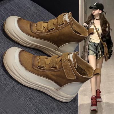 头层牛皮复古马丁靴女高帮短靴