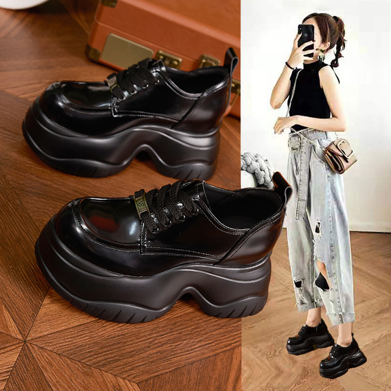内增高乐福鞋女厚底英伦风小皮鞋