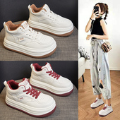 厚底大头加绒运动休闲面包棉鞋 爆款 女2026秋冬新款 超火高帮小白鞋