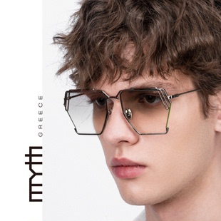 MYTH设计师潮搭回形针太阳镜创意个性 大框修颜墨镜高级感MS2004