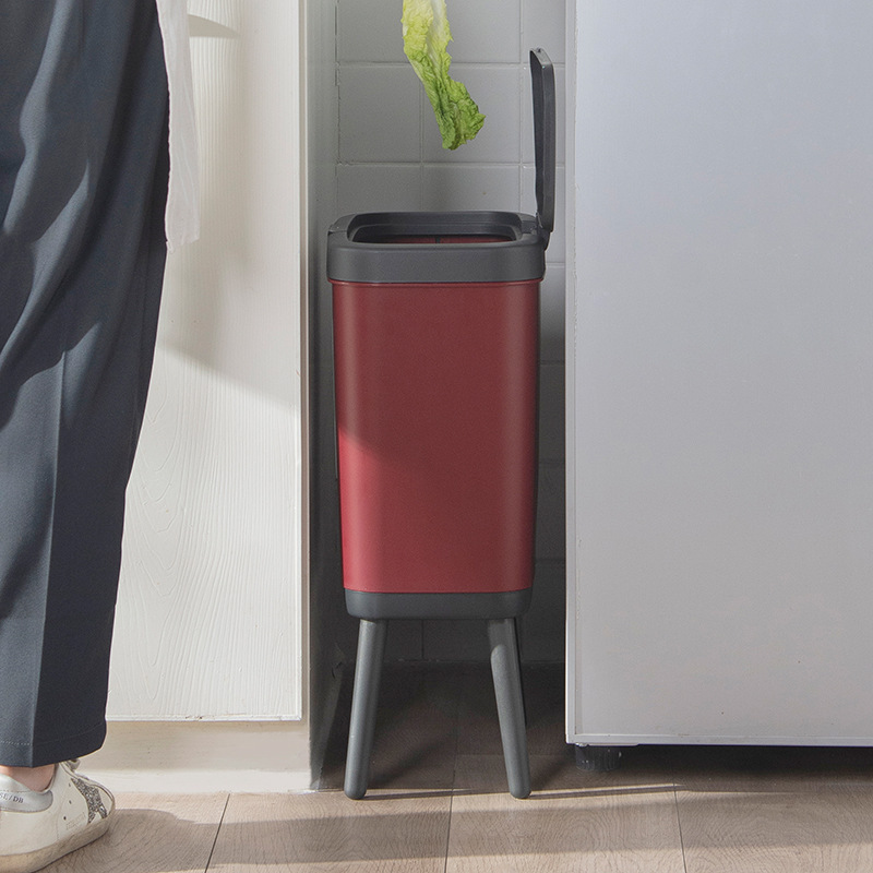 垃圾桶厨房免弯腰高脚垃圾桶北欧风酒店按压式卫生间垃