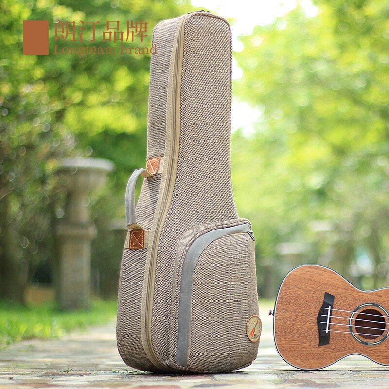 尤克里里琴包21 23 26寸乌克丽丽ukulele棉麻背包双肩厚琴盒