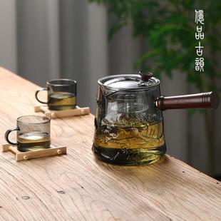 114煮茶壶茶 办公家用过滤单把壶高温泡茶炉壶电耐室陶侧把玻璃YW