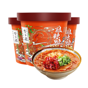 李子柒酸辣粉吸汁杯装干粉103g5杯组合粉丝懒人速食免煮夜宵小吃
