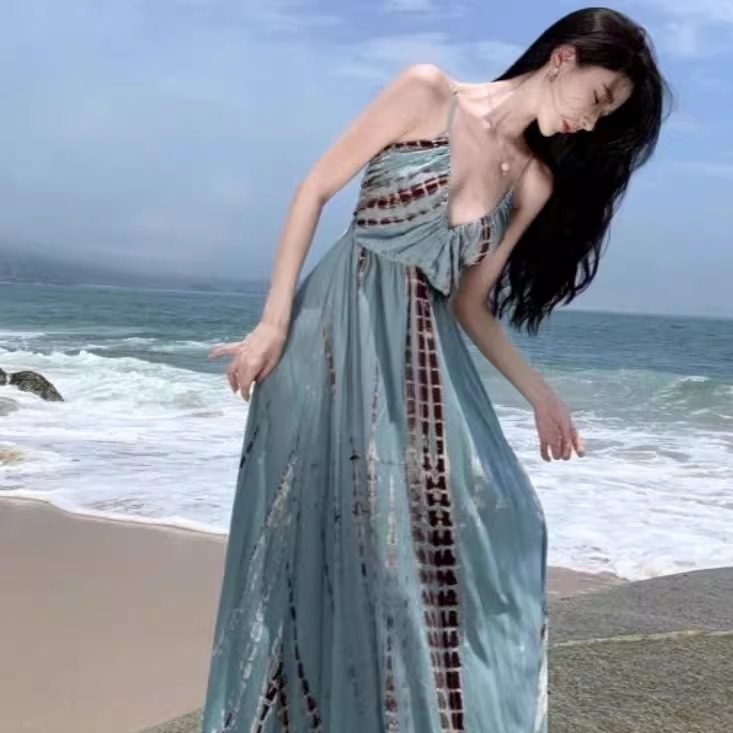 海边度假旅游穿搭连衣裙女夏日新款收腰遮跨显瘦高级感露背吊带裙,女装/女士精品,连衣裙,淘宝优惠券,粉丝福利购,淘宝优惠卷