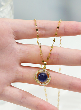 鸟巢钻气质感温变色项链原创设计轻奢时尚气质轻奢星空梦幻吊坠