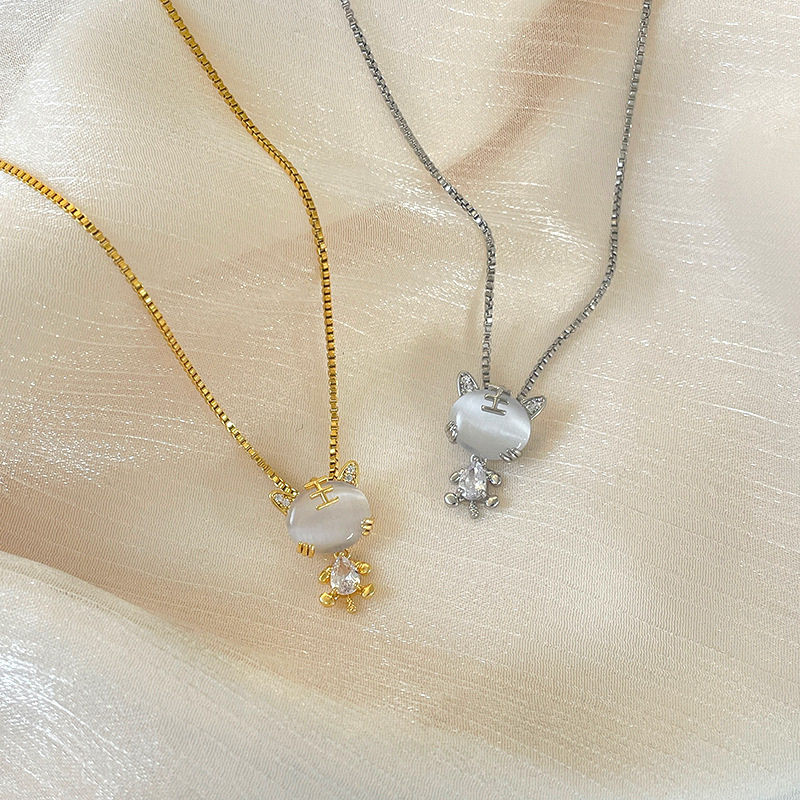 小老虎项链女小众设计感高级感轻奢锁骨秋冬钛钢不掉色配饰毛衣链