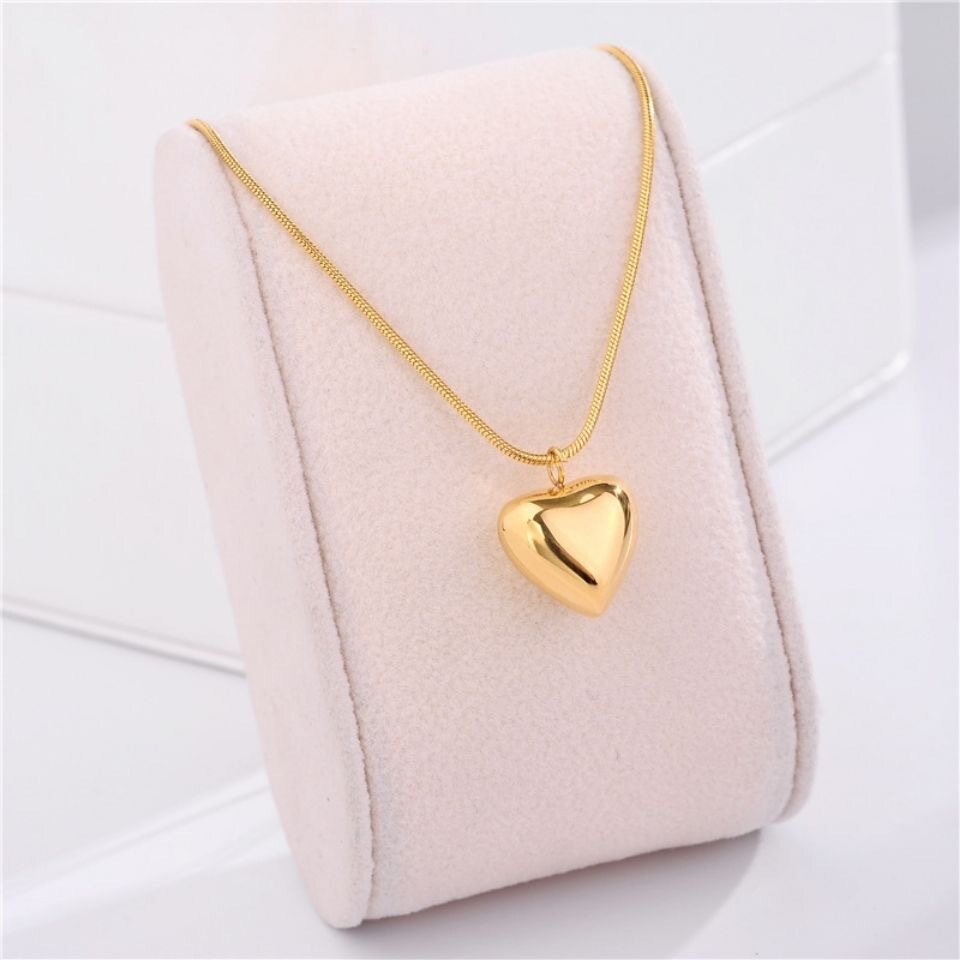 日韩新款钛钢桃心女项链锁骨链欧美 ins风冷淡风简约气质爱心吊坠