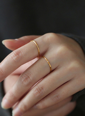 时尚极细碎钻戒指女不掉色锆石简约小众轻奢潮ins高级感可爱尾戒