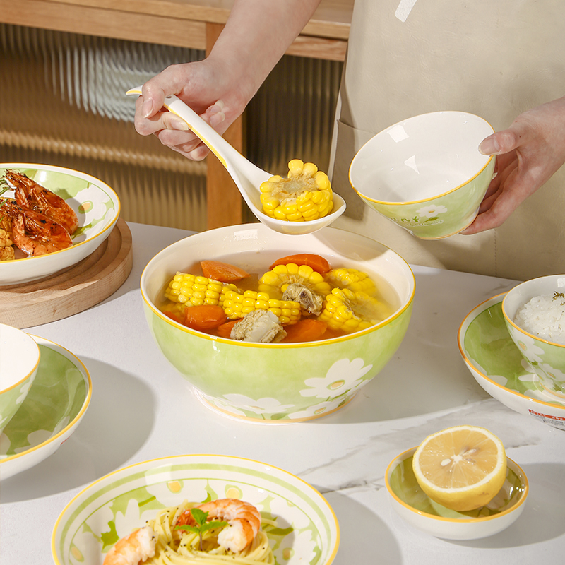 陶瓷碗单个家用创意红日餐具组合