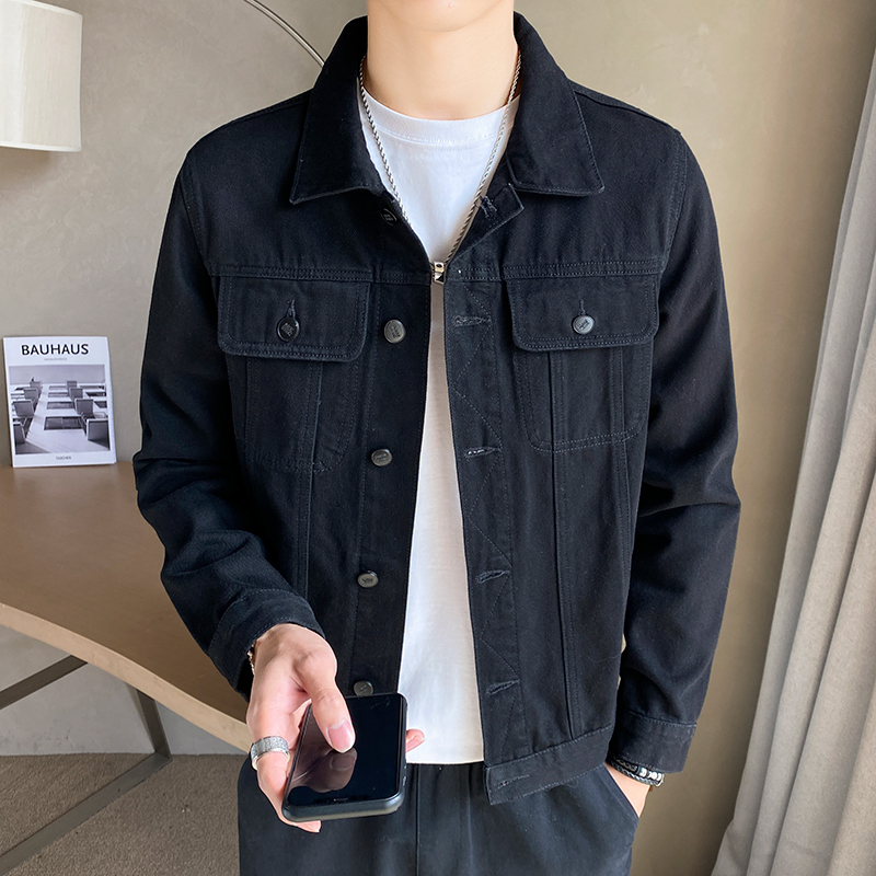 牛仔外套男杰贵雅春秋季修身显瘦