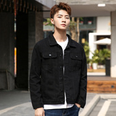 上衣服帅气休闲大码 春季 黑色韩版 潮流春秋款 男夹克潮 牛仔外套男士