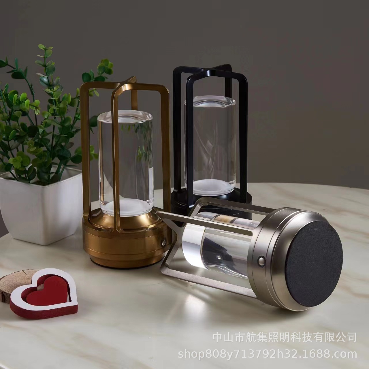 复古全铝台灯led餐桌氛围灯USB充电触摸装饰酒吧露营灯小