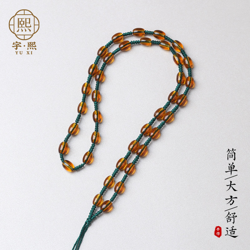 手工编织玉珠项链黄金翡翠玉佩吊坠挂绳男女士款挂脖高档玛瑙细链