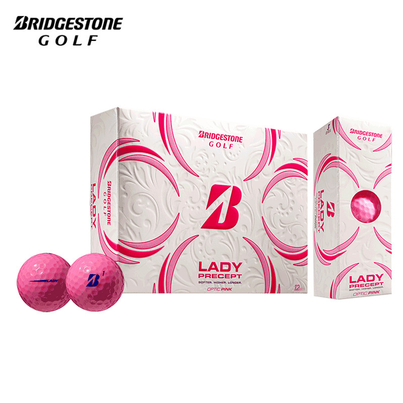 进口正品Bridgestone普利司通lady粉色高尔夫球女士双层球彩色球