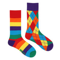 SSWEATSHOP AB Cartoon asymmetrical creative couple Street style contrasting color mandarin duck Instagram mid-tube trendy sock girls thumbnail 8