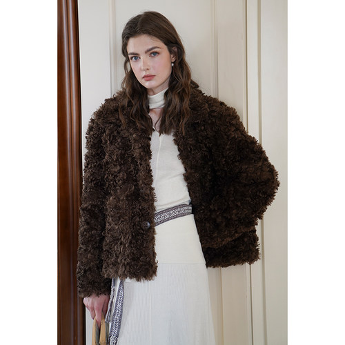 Miorastudio法式咖色毛毛外套