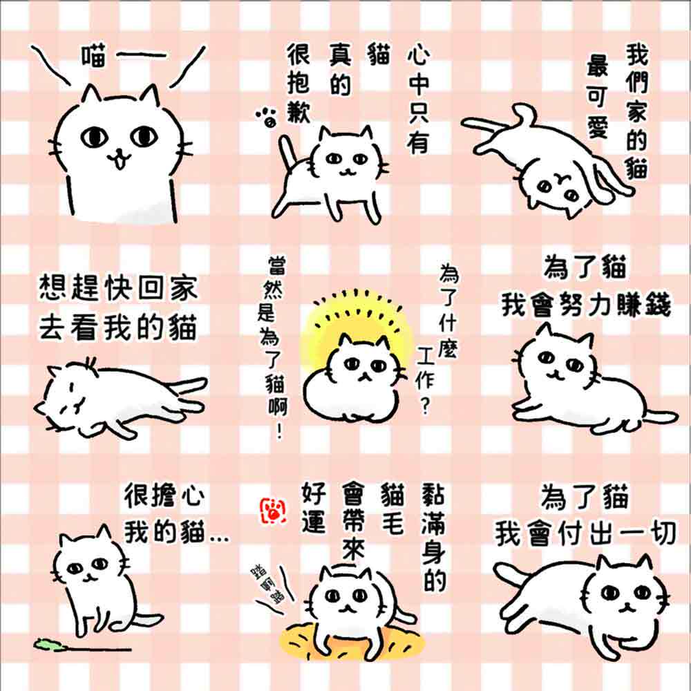 line 可爱独家猫奴小猫咪贴纸 防水手帐手机壳装贴画 40枚入