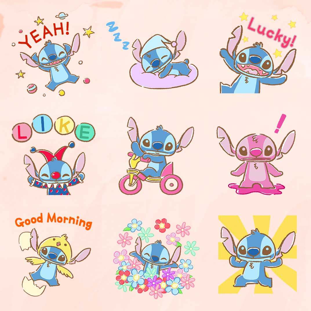 可爱迪士尼史迪奇史迪仔第三发 手帐水杯手机壳笔记本防水贴纸 24