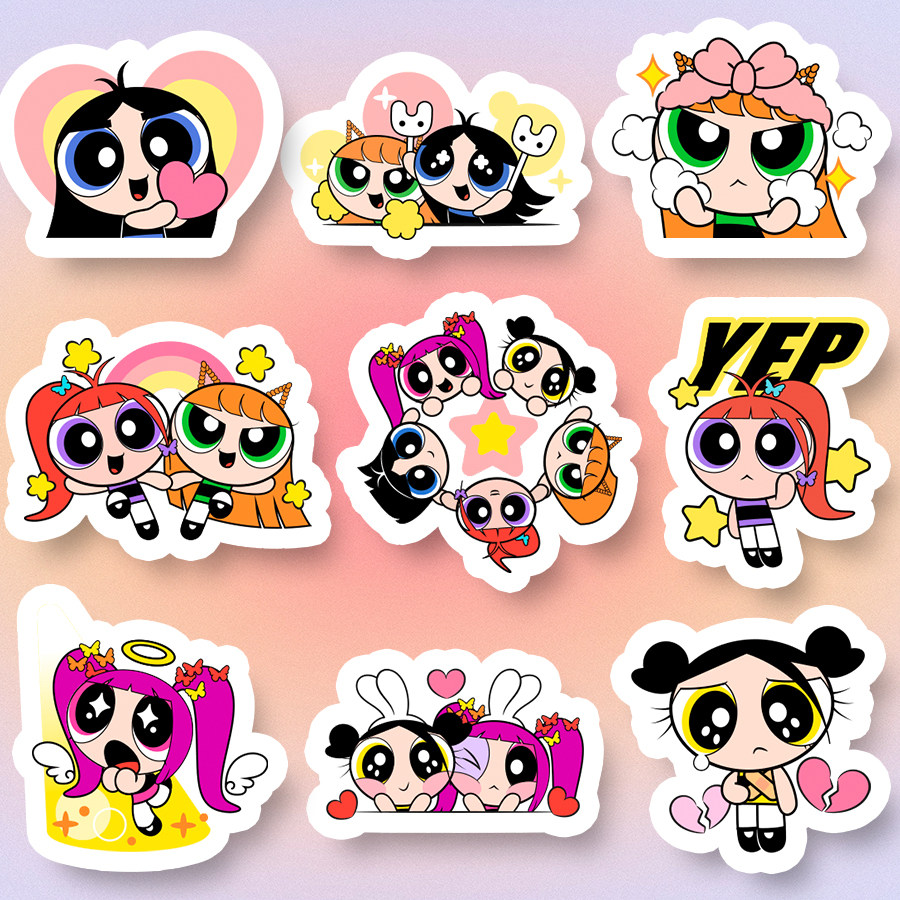 韩国NEWJEANS飞天小女警贴纸鲸emoji明星防水手机壳装饰行李箱贴,文具电教/文化用品/商务用品,贴纸/立体贴纸,淘宝优惠券,粉丝福利购,淘宝优惠卷