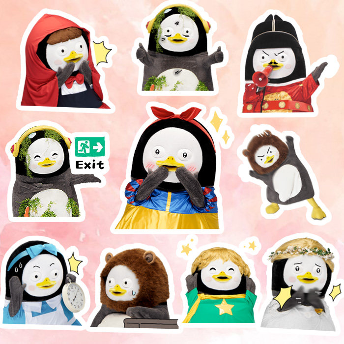 ins风韩国pengsoo网红企鹅表情包 ipad笔记本手机壳周边防水贴纸