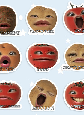 可爱卡通ins风kuso恶搞搞怪番茄表情 手帐手机壳水杯防水贴纸贴画