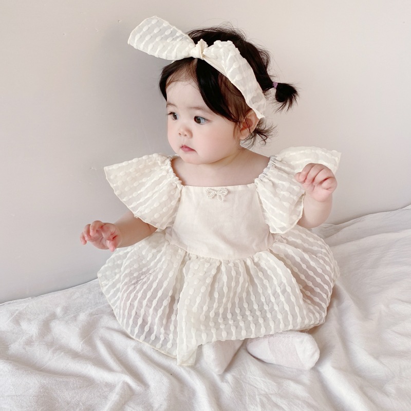 婴儿连体衣服宝宝夏装3连衣裙子5哈衣女童夏天6个月7小孩0一1岁半