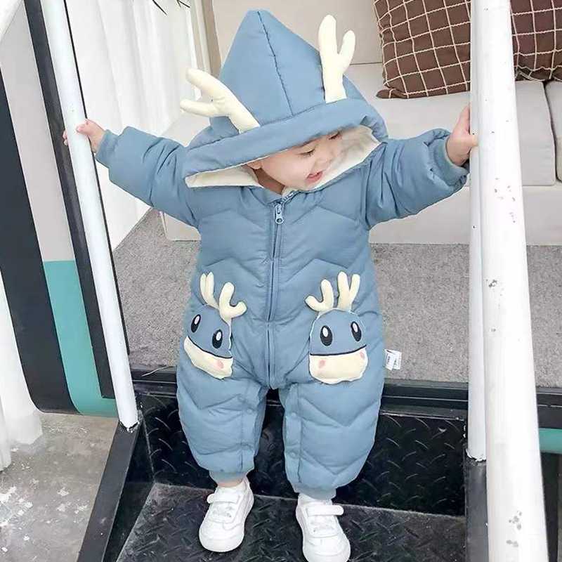 宝宝外出连体衣抱衣加厚保暖冬装