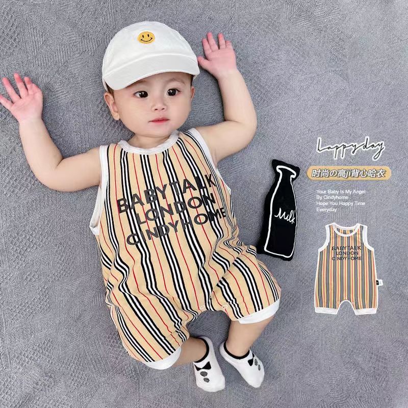 男童背心哈衣2夏装3儿童装0-1岁宝宝8个月婴儿衣服4夏季5洋气6潮7