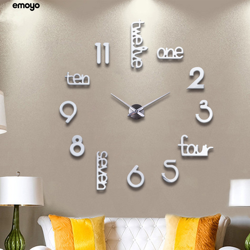 专供创意挂钟欧式客厅diy时钟亚克力3D立体墙贴钟表