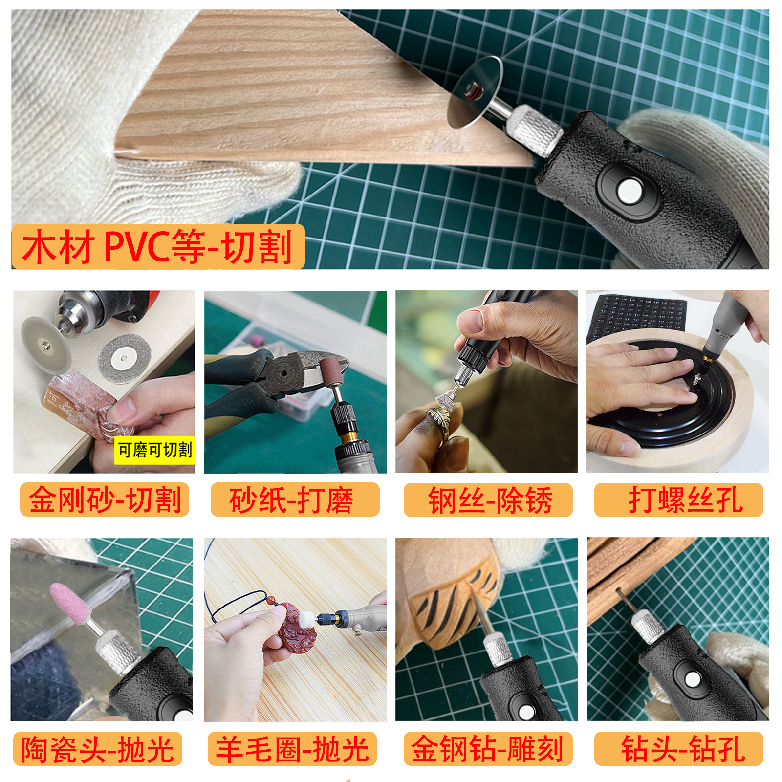 电磨机小型手持打磨机玉石木雕电动抛光雕刻笔电钻工具盒