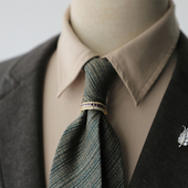 春色 8CM斜纹绿咖宴会婚礼新郎 职业商务领带男士 韩版 复古绅士正装