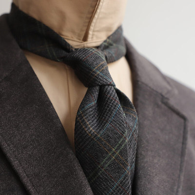 复古格子仿羊毛领带色织韩版商务