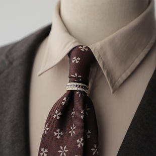 礼盒装复古商务正装男士领带宴会酒会提花雪花条纹手打款新郎伴郎