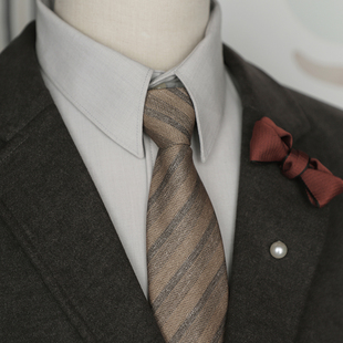 礼盒装 高端男韩版正装商务8CM仿呢易拉得领带免打结懒人拉链休闲