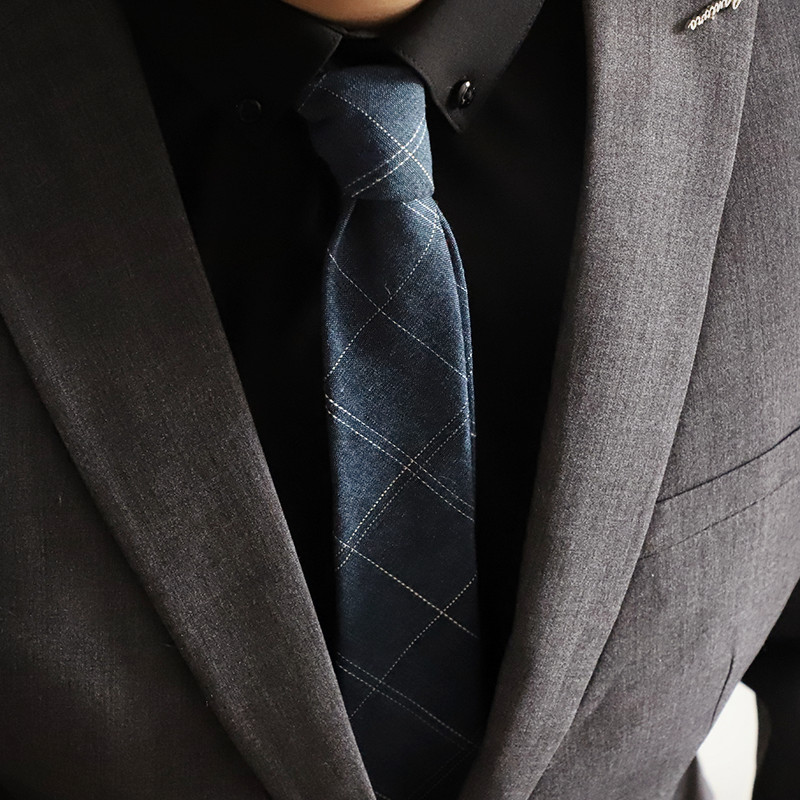 日系百搭制服格子手打领带男学