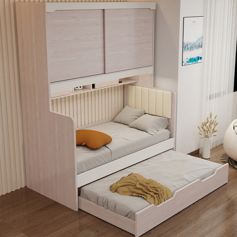 【香港包邮】榻榻米床柜一体储物儿童侧衣柜组合柜桶子母床新款